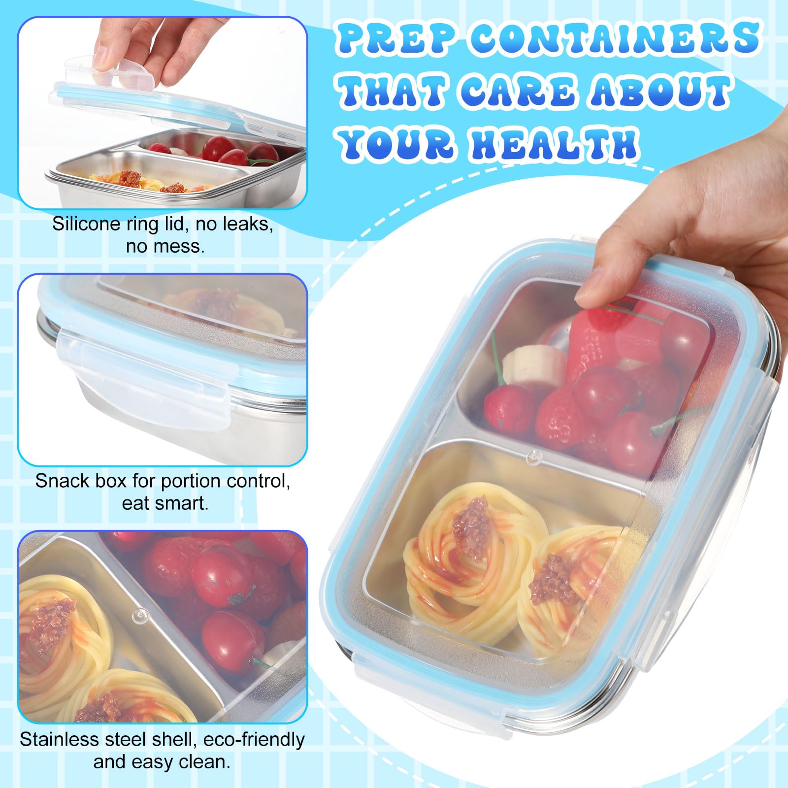 Amazon｜Tioncy 304ステンレススチール弁当箱6個 30オンス 食品保存